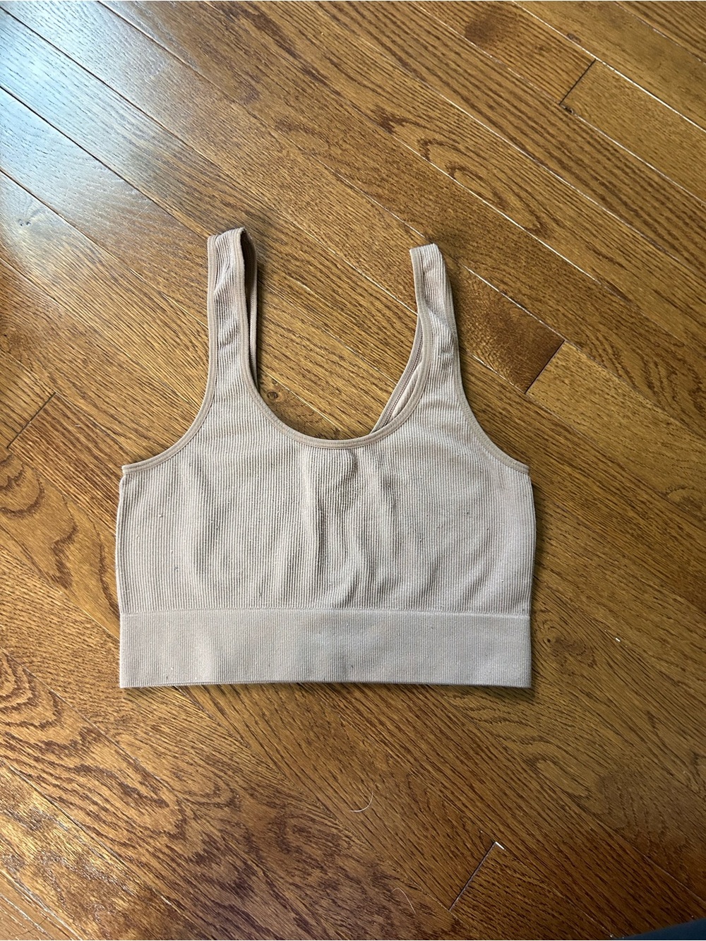 Bozzolo Seamless Ribbed Tank Bralette - Beige
